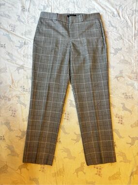 Banana Republic Black and Gray Glen Plaid Dress Pants